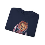 Chucky Horror Unisex Heavy Blend Crewneck Sweatshirt Killer Doll Graphic Pullover Spooky Halloween Streetwear Horror Movie Art Design Cozy Creepy Fashion For Festivals And Scary Season