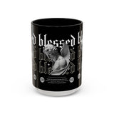 Blessed Angel Statue Graphic Accent Coffee Mug 11oz 15oz Gothic Streetwear Aesthetic Spiritual Artistic Ceramic Drinkware