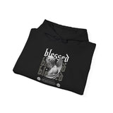 Blessed Angel Statue Graphic Unisex Heavy Blend Hooded Sweatshirt Gothic Streetwear Aesthetic Spiritual Bold Artistic Fashion Hoodie