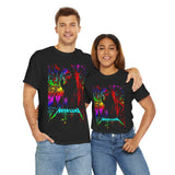 Reaper Of Neon Flames Unisex Heavy Cotton Tee Dark Energy Skull Design Powerful Streetwear Statement For Bold Rebels And Night Warriors