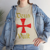 Unisex Deus Vult T Shirt Medieval Crusader Cross Graphic Tee Warrior Knight Inspired Vintage Christian Symbol Heavy Cotton Streetwear