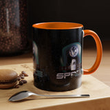 Space Galaxy Accent Coffee Mug 11oz 15oz Astronaut Spacecraft Earth Black Two Tone Ceramic Cup Gift for Space Lovers