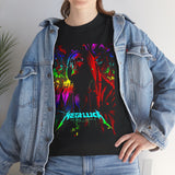 Reaper Of Neon Flames Unisex Heavy Cotton Tee Dark Energy Skull Design Powerful Streetwear Statement For Bold Rebels And Night Warriors