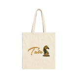 Tate Knight Tote Bag Cotton Canvas Chess Horse Logo Design Durable Reusable Eco Friendly Entrepreneur Motivation Hustler Lifestyle Carry Bag