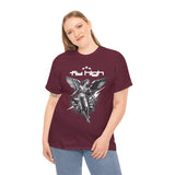 Fly High Angel Design Unisex Heavy Cotton Tee Streetwear Graphic T Shirt Spiritual Guardian Winged Warrior Style