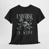 Universe Is Wide Graphic Unisex Heavy Cotton Tee Cosmic Galaxy Butterfly Space Streetwear T Shirt