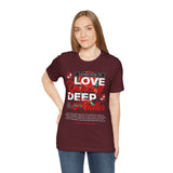 Love Yourself Deep Unisex Jersey Short Sleeve Tee Self Love Graphic T Shirt Rose Motivational Quote Streetwear Positive Affirmation Fashion Mindset Inspired Apparel