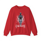 Existence Dystopian Society Cyborg Unisex Heavy Blend Crewneck Sweatshirt Futuristic Sci Fi Robotic Graphic Cyberpunk Streetwear Pullover