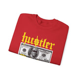 Hustler Original Money Maker Unisex Heavy Blend Crewneck Sweatshirt Streetwear Graphic Bold Dollar Bill Print Motivational Entrepreneur Pullover