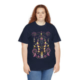 Anubis Balance God Unisex Heavy Cotton Tee Egyptian Mythology Streetwear Graphic T Shirt Bold Cosmic Art Design For Men And Women Perfect For Festivals Spiritual Wear And Fashion Lovers