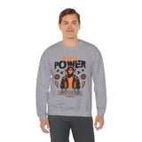Mask Power Anonymous Strength Graphic Unisex Heavy Blend Crewneck Sweatshirt Bold Urban Hacker Inspired Streetwear Empowerment Pullover