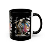 Sculptural Future Statue Art Accent Coffee Mug 11oz 15oz Greek Goddess Cosmic Abstract Splash Bold Artistic Streetwear Ceramic Cup