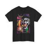 Jocker Sinister Grin Unisex Heavy Cotton Tee Gothic Streetwear Bold Horror Art Design Dark Psychological Graphic Shirt For Fearless Souls And Creative Collectors