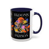 Blooms Person Accent Coffee Mug 11oz 15oz Abstract Floral Head Artistic Colorful Modern Creative Design Black White Ceramic Tea Cup Streetwear Inspired Artistic Fashion Drinkware