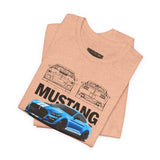 Blue Apex Muscle Coupe Blueprint Art Unisex Heavy Cotton Tee Powerful Street Machine Graphic Shirt for Car Lovers and Collectors