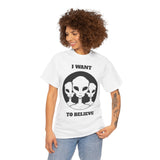 I Want To Believe Alien Unisex T Shirt Vintage UFO Graphic Tee Extraterrestrial Space Themed Sci Fi Paranormal Conspiracy Inspired Streetwear Top