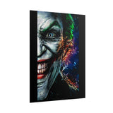 Joker Split Insanity Glossy Poster Bold Gothic Wall Art Dark Psychological Design Fiery Abstract Expression Print for Collectors, Creators, and Visionary Spaces