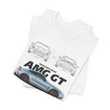 Silver Grand Tourer Coupe Artwork Unisex Heavy Cotton Tee High Performance Inspired Streetwear Graphic Shirt For Car Lovers And Modern Automotive Art Fans