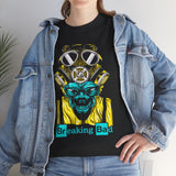 Toxic Genius Neon Gas Mask Skull Unisex Heavy Cotton Tee Bold Streetwear Graphic T-Shirt For Rebels Artists And Visionaries With Cyberpunk Science Aesthetic