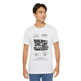 Futuristic Retro Sci Fi Time Travel Car Blueprint Art Unisex Heavy Cotton Tee Premium Streetwear For Vintage Car Lovers Collectors And Enthusiasts