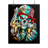 Skeleton Hustler Premium Poster Bold Street Art Wall Decor for Fearless Dreamers, Hustlers, and Visionaries