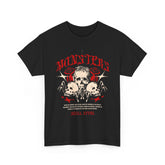 Monsters Skull Guardians Gothic Horror Unisex Heavy Cotton Tee Dark Graphic Halloween Streetwear Bold Vintage Skull T Shirt