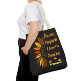 Sunflower Ho'oponopono Tote Bag Hawaiian Healing Prayer Design Spiritual Positivity Canvas Bag Mindfulness Reusable Durable Eco Friendly Shopping Tote