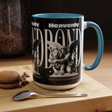 Heavenly Bond Accent Coffee Mug 11oz 15oz Angel And Lion Statue Spiritual Artistic Graphic Ceramic Cup Bold Motivational Streetwear Inspired Fashion Drinkware