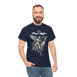 Fly High Angel Design Unisex Heavy Cotton Tee Streetwear Graphic T Shirt Spiritual Guardian Winged Warrior Style