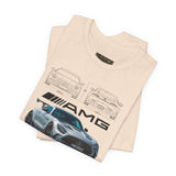 Aggressive Silver Widebody Supercar Blueprint Unisex Heavy Cotton Tee Performance Street Machine Graphic Shirt For Car Lovers And Gearheads