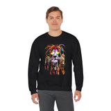 Rasta Lion Unisex Heavy Blend Crewneck Sweatshirt Reggae Inspired Bold Artistic Lion Headphones Design Jamaican Streetwear Symbol of Strength Rhythm and Chill Freedom by KLASSORO