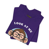 Smiling Monkey Cartoon Good Luck Design Unisex Heavy Cotton Tee Funny Cute Graphic Shirt Positive Vibes Humor Artwork Casual Wear Gift For Friends