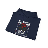 Be Your Self Rose Hoodie Comfortable Unisex Sweatshirt Motivational Streetwear Bold Floral Empowerment Design for Self Love Perfect Gift for Friends Birthdays Cozy Days Casual Wear