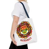 Kathakali Tote Bag Kerala Traditional Dance Art Canvas Bag Indian Culture Onam Festival Malayalam Heritage Ethnic Graphic Reusable Shopping Bag