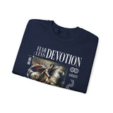 Fearless Devotion Unisex Heavy Blend Crewneck Sweatshirt Courage Loyalty Commitment Graphic Streetwear Pullover