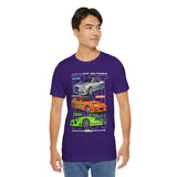 Street Racing Trio JDM Cars Graphic Unisex Heavy Cotton Tee for Drift Fans Performance Lovers and Streetwear Enthusiasts