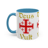 Deus Vult Accent Coffee Mug 11oz 15oz Red Cross Knight Crusader Ceramic Cup Bold Medieval Design Christian Symbol Faith Inspired Coffee Tea Gift Drinkware