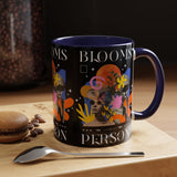 Blooms Person Accent Coffee Mug 11oz 15oz Abstract Floral Head Artistic Colorful Modern Creative Design Black White Ceramic Tea Cup Streetwear Inspired Artistic Fashion Drinkware