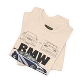 Blue Track Ready Performance Coupe Artwork Unisex Heavy Cotton Tee High Speed Racing Inspired Streetwear Graphic Shirt For Car Enthusiasts And Motorsport Art Fans