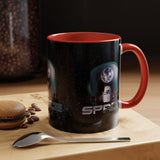 Space Galaxy Accent Coffee Mug 11oz 15oz Astronaut Spacecraft Earth Black Two Tone Ceramic Cup Gift for Space Lovers