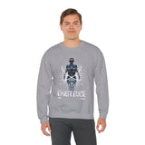 Existence Dystopian Society Cyborg Unisex Heavy Blend Crewneck Sweatshirt Futuristic Sci Fi Robotic Graphic Cyberpunk Streetwear Pullover