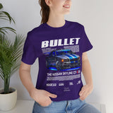 Bullet Blue Street Racing Artwork Unisex Heavy Cotton Tee High Performance Inspired Graphic Shirt For Car Lovers And Urban Streetwear Fans