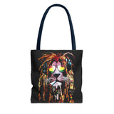 Rasta Lion Eco Tote Bag Vibrant Reggae Inspired Artistic Lion with Headphones Jamaican Island Style Bold Art Print Durable Cotton Canvas Bag for Music Lovers Travel or Daily Use by KLASSORO