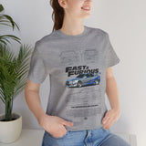 Nissan Skyline R34 GTR Inspired Illustrated JDM Performance Sports Car Graphic T Shirt Japanese Turbo Street Racing Automotive Streetwear Iconic 90s Car Culture Gift For JDM Enthusiasts