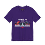 Formula 1 High Performance Triple Racing Machines Unisex Heavy Cotton Tee Dynamic Motorsport Inspired Streetwear Graphic Shirt for Speed Lovers and Premium Casual Style