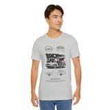 Futuristic Retro Sci Fi Time Travel Car Blueprint Art Unisex Heavy Cotton Tee Premium Streetwear For Vintage Car Lovers Collectors And Enthusiasts