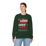 Love Yourself Deep Unisex Heavy Blend Crewneck Sweatshirt Self Love Graphic Pullover Rose Motivational Quote Streetwear Positive Affirmation Empowerment Apparel