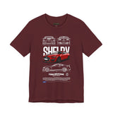 Shelby Red High Performance Muscle Coupe Blueprint Unisex Heavy Cotton Tee Retro Car Art Streetwear Gift for Gearheads Daily Wear Car Lovers Apparel