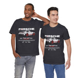 Porsche High-Performance Track Machine Blueprint Design Unisex Heavy Cotton Tee Powerful Street Racing Inspired Graphic Shirt