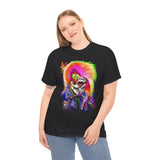 Calavera Punk Skull Unisex Heavy Cotton Tee Neon Gothic Streetwear T-Shirt Bold Rock Rebel Design For Punk Festivals Halloween Concerts Tattoo Lovers And Alternative Fashion